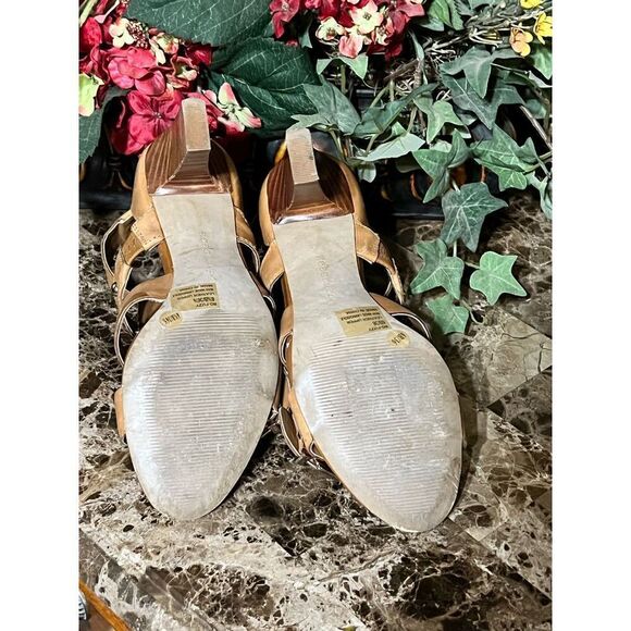 BCBGeneration Fizzy Golden Leather Gladiator Heels Size 6 - Picture 5 of 5